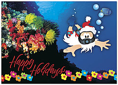 Hope your holidays are filled with happy surprises. Scuba Santa Holiday Card 8564D-A